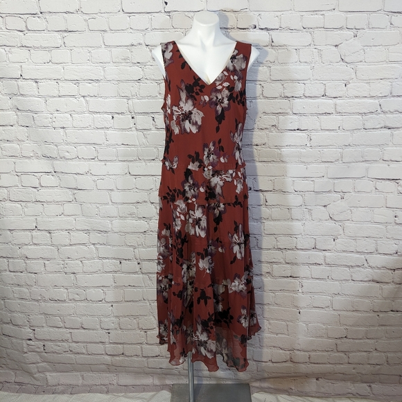 Simply Vera | Vera Wang rust floral Maxi dress - Picture 3 of 7